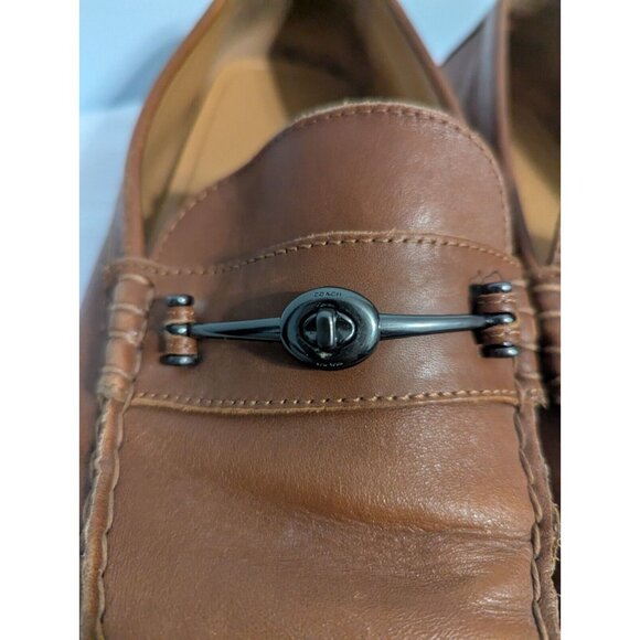 COACH Mott Driver Horse Bit Loafers Mens 11.5 Brown Leather Slip On Shoes Moc - Picture 6 of 13